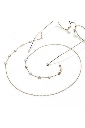 Générique Chaîne de Lunettes en Or avec Perles Rondes Collier Lunettes de Soleil Lunettes de Soleil Anti-Perte Anti-Chute Cor