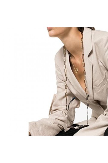 chaîne de lunettes Chaînes de lunettes Lanière en métal Femmes Longue Chaîne en treillis pour lunettes Sunglasses Cordes Acce