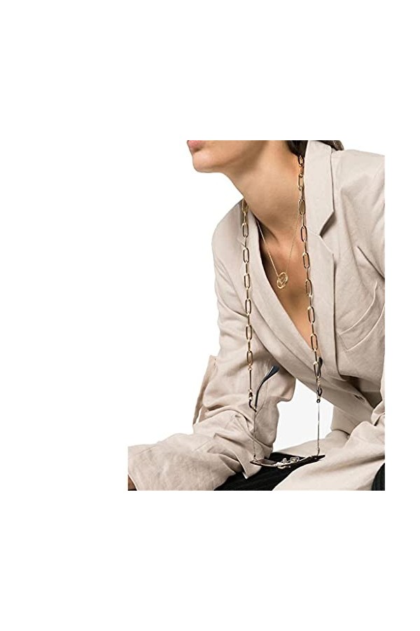 chaîne de lunettes Chaînes de lunettes Lanière en métal Femmes Longue Chaîne en treillis pour lunettes Sunglasses Cordes Acce