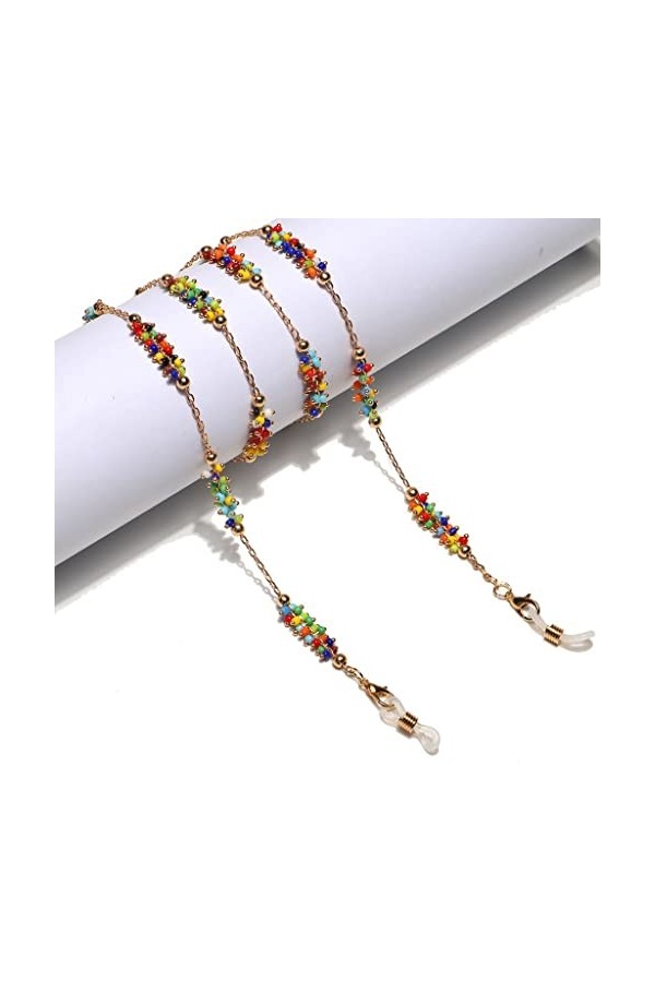 TKFDC Clip chaîne coloré riz perle lunettes lunettes de lunette de lunette de lunette de lunette de corde Landyard Color : G