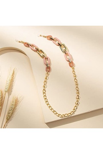 YANYUESHOP Chaîne de Lunettes de Soleil en Acrylique léopard Lunettes de Lecture pour Femmes Chaîne de Lunettes Porte-Cordon 