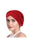 SIQITECH Femme Bonnet Turban Extensible Bonnet de Sommeil Coton Foulard Cheveux Femme Bonnet Nuit Musulmanes Inde Chapeau Mus