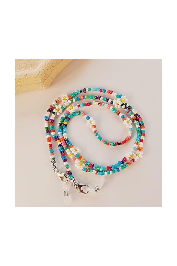 XOUVY Chaîne de Perles de Couleur mélangée pour Filles, Porte-Masque pour Lunettes, Cordon tressé Couleur : B, Taille : Tail