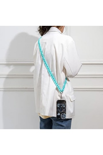 SUNMME Acrylique Femmes Lunettes de Soleil chaînes Rectangle perlé Lunettes chaîne Visage-Masque Longe Porte-Bijoux Lunettes