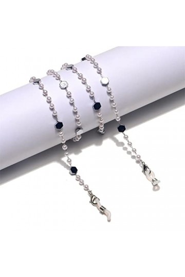 SUNMME Chaîne de Lunettes de Soleil chaîne en Acier Inoxydable Perle hexagonale chaîne de Lunettes