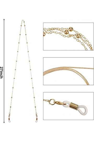 DSFEN 10 pièces Support chaînes de Lunettes perlé Porte-Sangle de Lunettes Lunettes Collier Sangle Oeil Verre chaîne pour Les