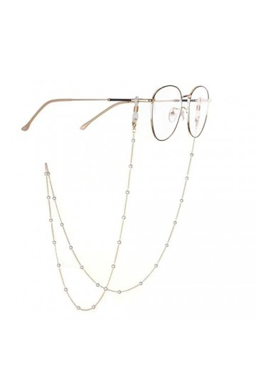 OQHAIR Chaîne à lunettes pendentif suspendu cou imitation perle chaîne en métal chaîne à lunettes corde D 75 cm 