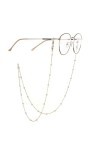 OQHAIR Chaîne à lunettes pendentif suspendu cou imitation perle chaîne en métal chaîne à lunettes corde D 75 cm 