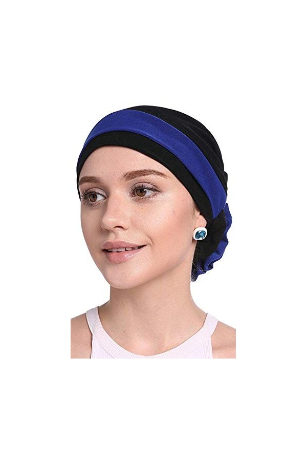 WETOO Chapeau Turban Extensible Tissu pour Perte de Cheveux Cancer Chimio Bonnet avec Fleur