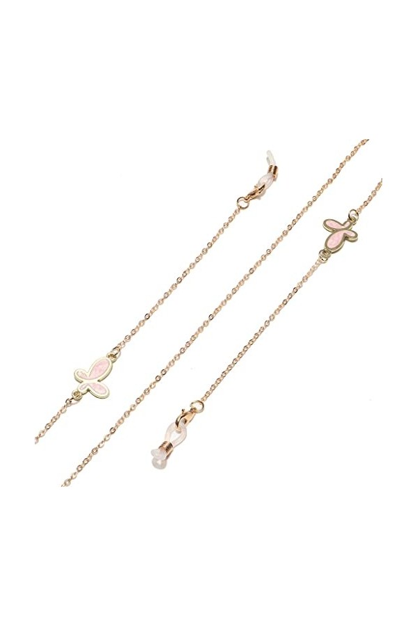 Générique Chaîne de Lunettes en métal Anti-Perte avec Corde à Lunettes en Or gravé Rose Animal D Talla ?nica 