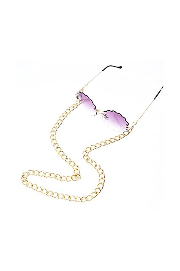 WJCCY Titulaire de la chaîne de lunettes pour femmes exagérées épaisses Hip Strap Strap Sunglasses Cordes Accessoires décontr