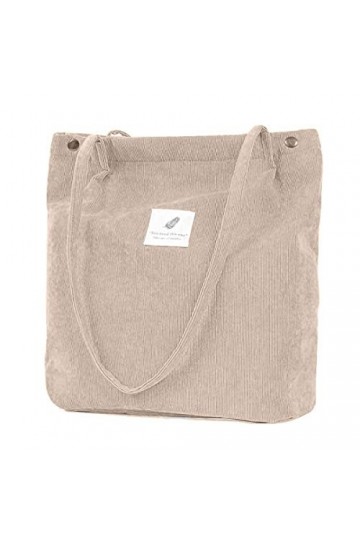 ZhengYue Sac Velours côtelé Dames Fille Lavable réutilisable Sac Transport Grand Sac à bandoulière Sac à Main Shopper pour éc