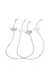 FSHGSA Chaîne à Lunettes Deux pièces Acrylique Étoile Or et Argent Corde à Lunettes