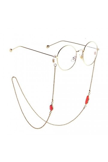 SDFGH Pas facile à décolorer chaîne de perles chaîne de lunettes en cristal acrylique chaîne de lunettes antidérapante Color