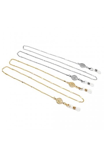 FIDDAA 2 pièces chaînes de Lunettes Porte-Sangle Lecture Verre Cordons lanière métal Verre Collier chaîne Lunettes de Soleil 