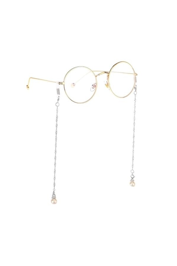 OQHAIR Chaîne de perles chaîne à double boucle multifonctionnelle chaîne de lunettes de soleil chaîne de lunettes de lunettes