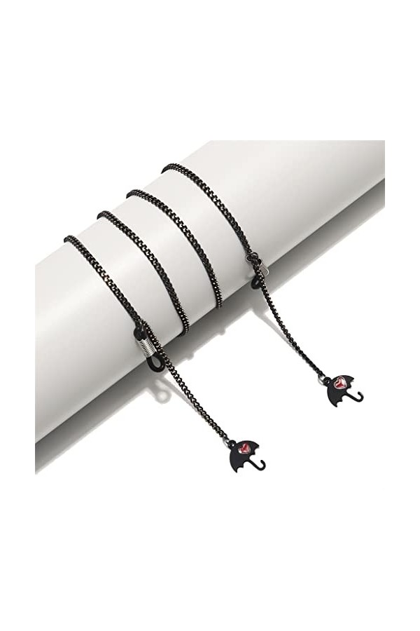 Générique Lunettes Corde Suspendue Cou Parapluie Noir Pendentif Chaîne Lunettes De Soleil avec Chaîne De Lunettes D Talla ?n