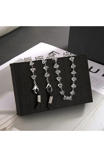 1 pcs Alliage Corde Triangulaire Perle De Cristal Lunettes De Soleil Lanière Sangle Collier Chaîne De Lunettes En Métal Corde