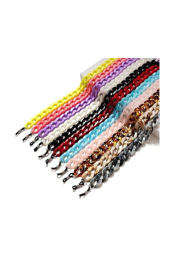 TKFDC Porte-chaîne de lunettes pour femmes Acrylique chaîne LANYARD Lunettes de mode Sangle Lunettes de soleil Cordes Verres 