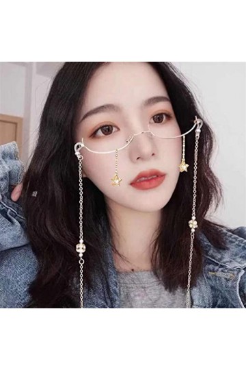 JAHH Chaîne De Lunettes Cadre De Lunettes for Femmes Eyewear Star Crystal Crystal Chain Pending Pendant Decoration Gernes De 