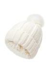 CheChury Femmes Slouch Bonnet Tricoté Pompon avec Satin Doublure Chaude Béret Côtelé Bouffant Calotte Hiver Chapeaux Éviter l