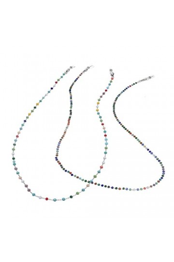 NXYDQ Ensemble Deux pièces chaîne de Lunettes en Acier Inoxydable Cristal Couleur Lunettes Corde