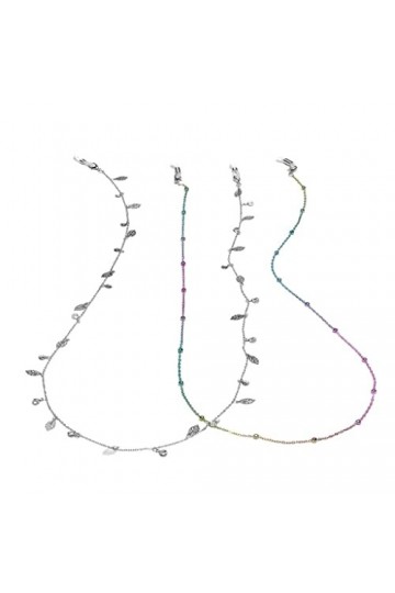 NXYDQ Fashion Two-Piece Set Lunettes Chaîne Feuilles colorées Lunettes Corde