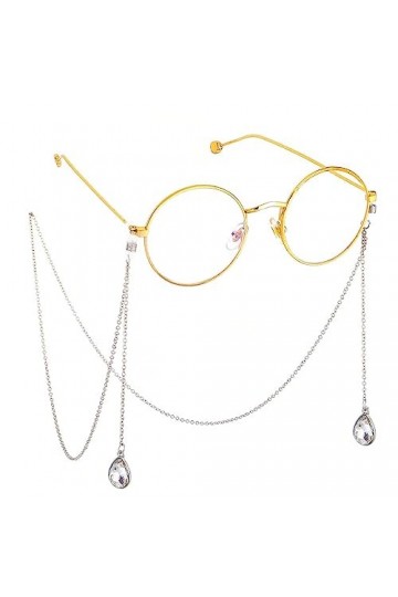 LHLLHL Accessoires antidérapants Lunettes en métal Corde Goutte Pendentif Lunettes Chaîne Accessoires Color : Argento, Size 