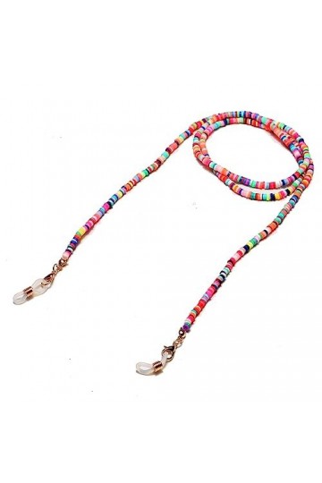 OQHAIR Chaîne faite à la main Chaîne de lunettes en argile polymère multicolore Chaîne de cordon de lunettes Couleur : 3-pac