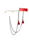 TKFDC Bohême Cordons de cristal à glands rouges Lecture Lunettes Chaîne Chaîne Femmes Sunglasses Accessoires Lanyard Hold Han