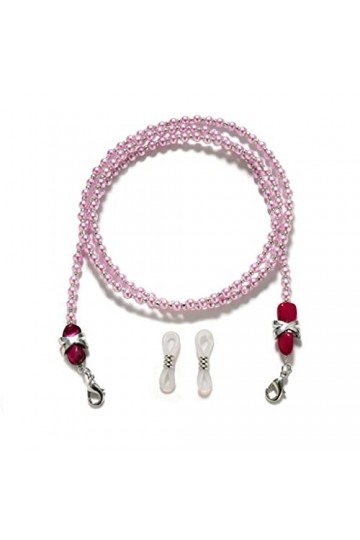 TKFDC Chaîne de lunettes de soleil perle portant le cou tenant des masques de cordon de lanière perlée lunettes de soleil lun