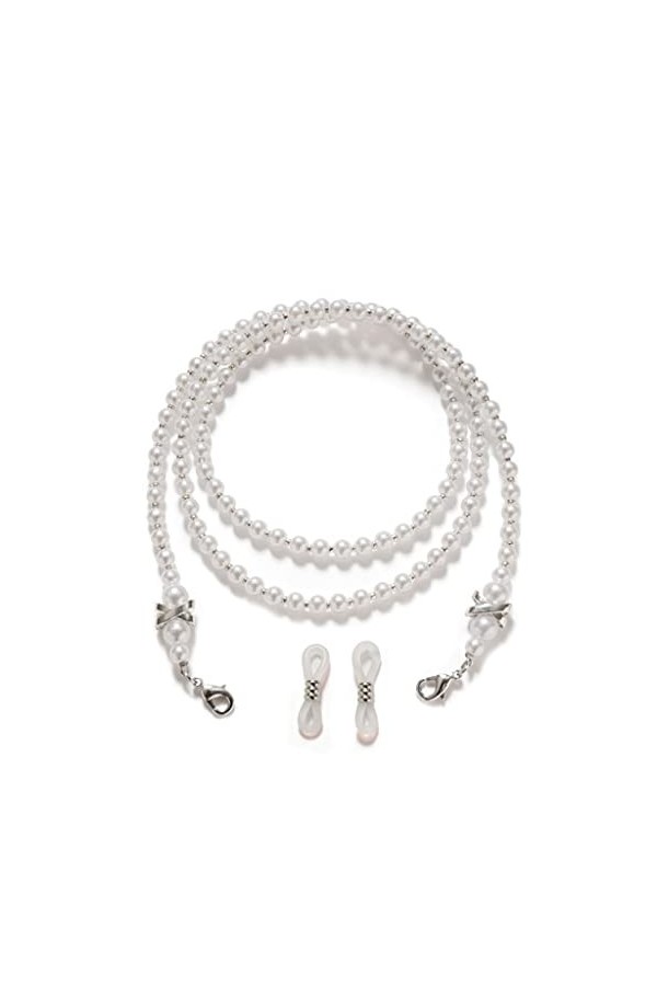 TKFDC Chaîne de lunettes de soleil perle portant le cou tenant des masques de cordon de lanière perlée lunettes de soleil lun