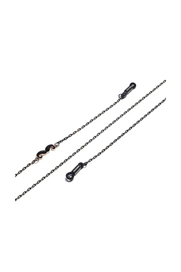 SUNMME Corde à Lunettes en métal Lunettes à Barbe Noire Pendentif Chaîne à Lunettes Faite à la Main