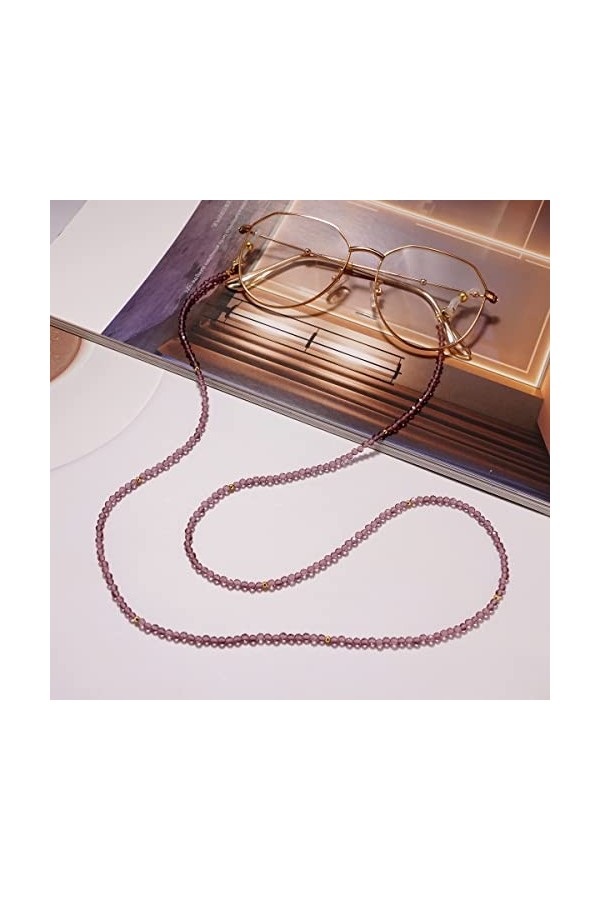 Collier chaîne de lunettes pour femme - Lunettes de soleil en perles dacrylique Lanière de lunettes de soleil à accrocher au