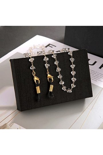 FIDDAA Chaîne de Lunettes Lunettes perlées Lunettes de Soleil lanière Sangle de retenue for Hommes et Femmes Color : Gold, S