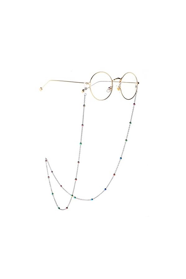 Chaîne de lunettes Chaîne de lunettes colorées Chaîne de perles Clip Chaîne de perles Ne se décolore pas Chaîne de lunettes t