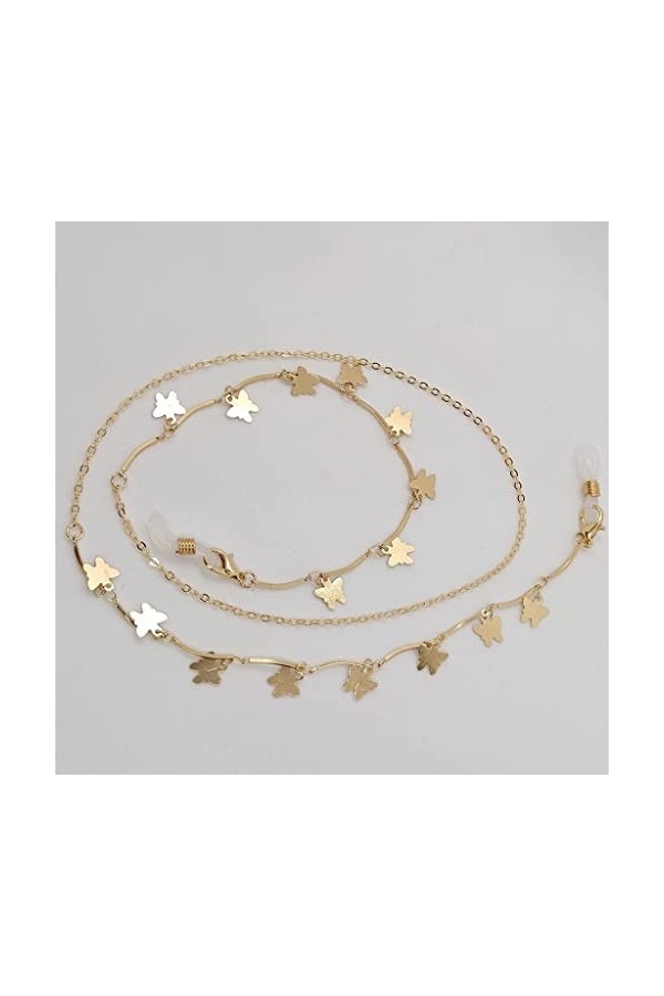 ZLXDP Collier à chaîne de chaîne de Lunettes de Papillon avec Lunettes de Lunettes antidérapantes Coulier à Colonne Lunettes 
