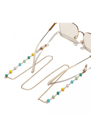 XOUVY Chaîne de Lunettes Mode Cristal coloré Chaîne de Lunettes en métal Faite à la Main Chaîne de Lunettes D Talla?nica 