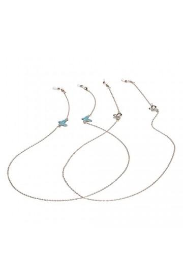DOUBAO Ensemble Deux pièces chaîne de Lunettes Or Papillon Strass Lunettes Corde