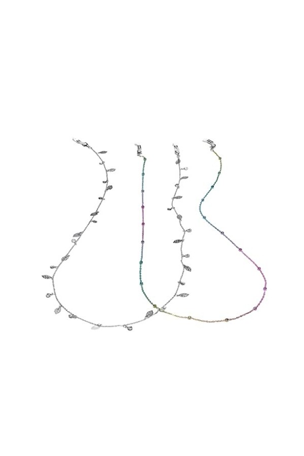 DOUBAO Fashion Two-Piece Set Lunettes Chaîne Feuilles colorées Lunettes Corde