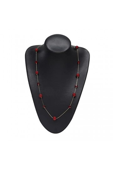 LIUZH Mode Chandail chaîne Lunettes chaîne Multi-usages Or Rouge Cristal Perles givrées chaîne de Lunettes