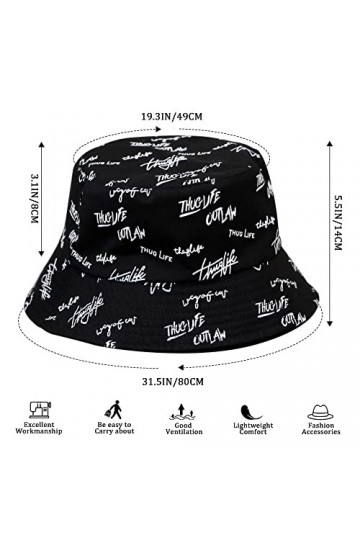 2 Pièces Chapeaux de Seau avec Lettres Chapeaux de Soleil de Plage Pliables Bob de Soleil Chapeaux de Pêcheur Chapeaux de Vis