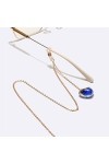 SUNMME Cordon à Lunettes en métal Pendentif Coeur Bleu doré Chaîne à Lunettes