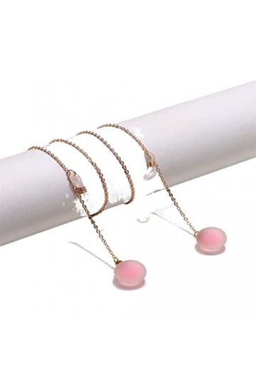 SUNMME Chaîne de Lunettes en métal Populaire Or givré Boule Rose Pendentif chaîne de Lunettes