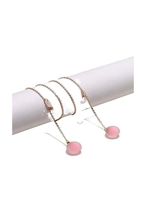 SUNMME Chaîne de Lunettes en métal Populaire Or givré Boule Rose Pendentif chaîne de Lunettes