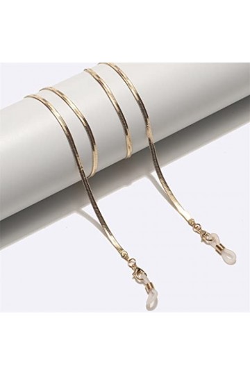 Fashion Gold Silver Lunettes de Soleil Chaîne de Lunettes Lunettes Plates Corde