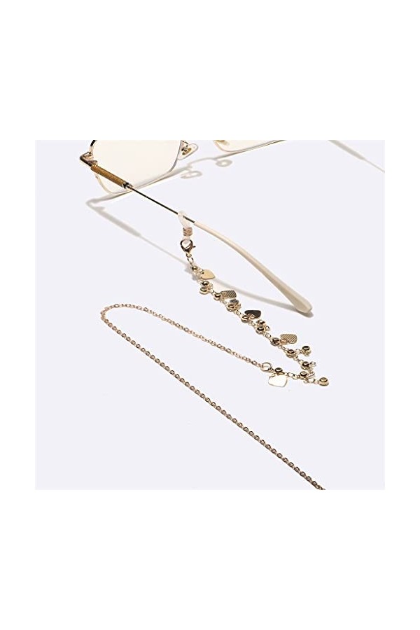 SUNMME Corde à Lunettes Coeur de pêche Chaîne de Lunettes de Soleil à la Mode Transparente Chaîne à Lunettes Suspendue au Cou