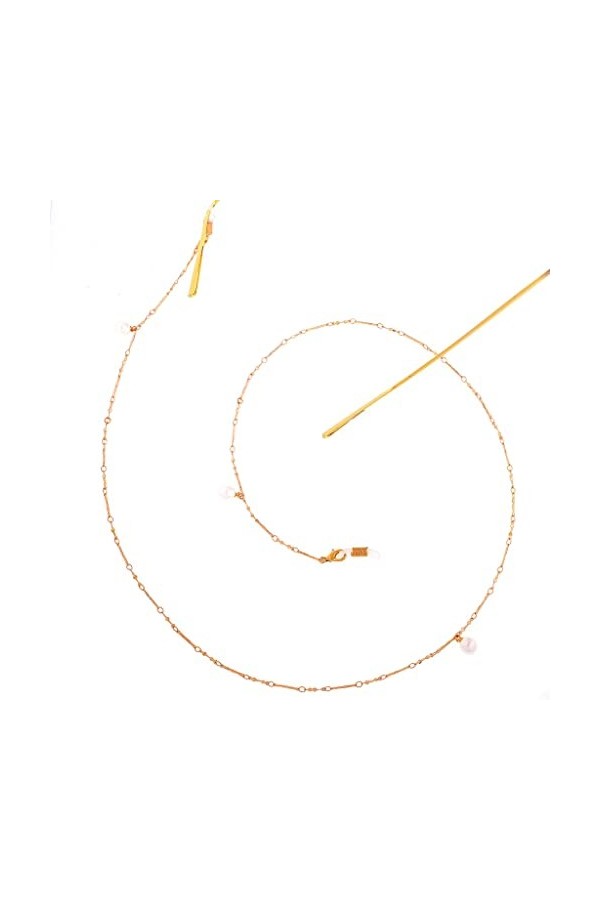 SUNMME Chaîne à la Main en Or Rose chaîne de Lunettes Suspendus Cou Perle Longue Section Lunettes de Lecture chaîne Anti-Pert