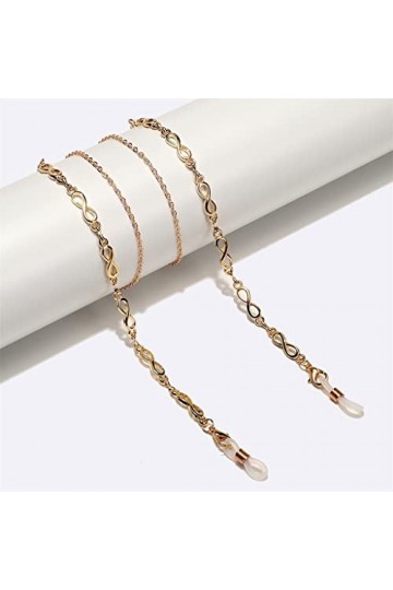 SUNMME Chaîne de Lunettes à la Main numérique en Or, Lunettes de Soleil en Corde, Accessoires Exquis, Accessoires de Cadre