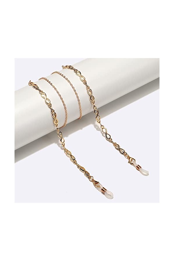 SUNMME Chaîne de Lunettes à la Main numérique en Or, Lunettes de Soleil en Corde, Accessoires Exquis, Accessoires de Cadre